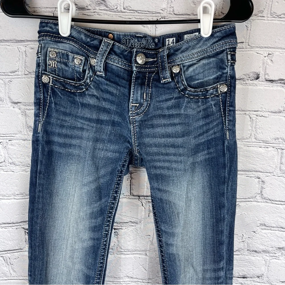 Miss Me Jean Women’s 14 (27x30.5) Low Rise Skinny Embellished Cross - Picture 5 of 12